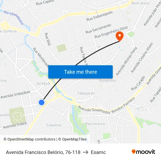 Avenida Francisco Belório, 76-118 to Esamc map