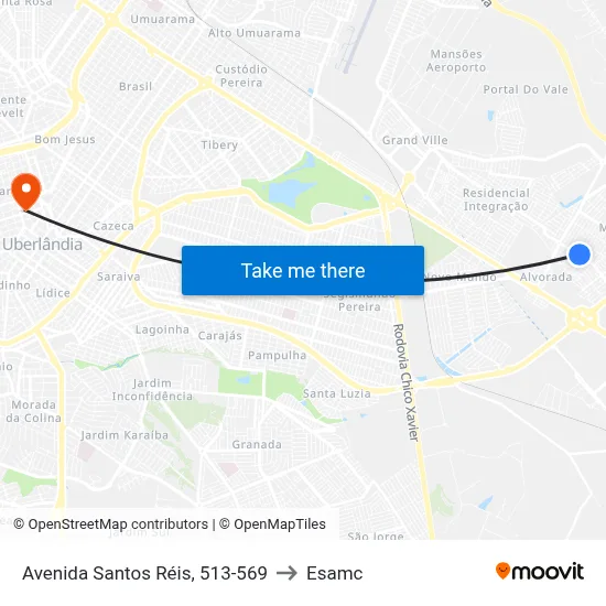 Avenida Santos Réis, 513-569 to Esamc map