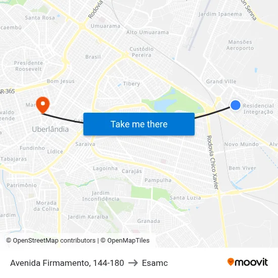 Avenida Firmamento, 144-180 to Esamc map