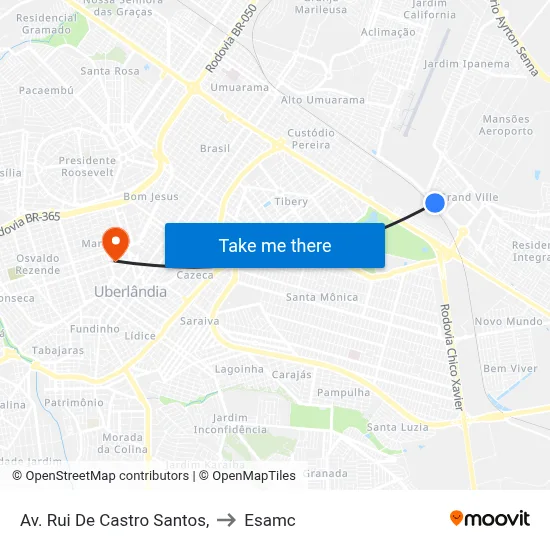 Av. Rui De Castro Santos, to Esamc map