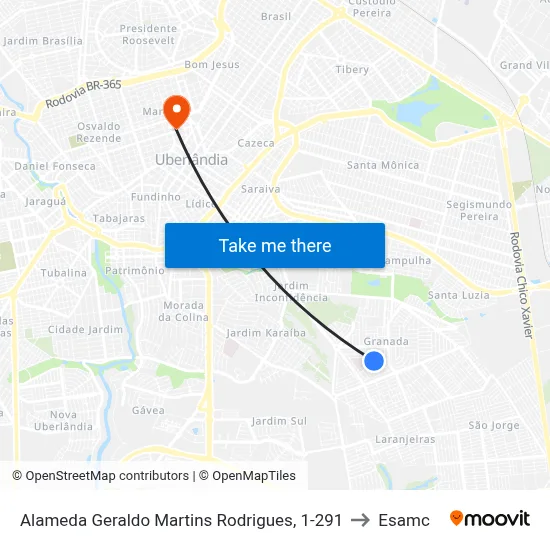 Alameda Geraldo Martins Rodrigues, 1-291 to Esamc map