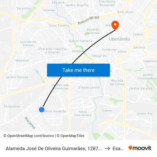 Alameda José De Oliveira Guimarães, 1287-1513 to Esamc map