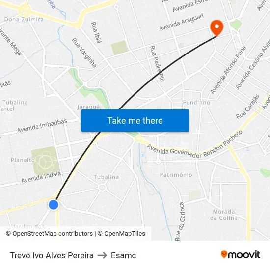 Trevo Ivo Alves Pereira to Esamc map