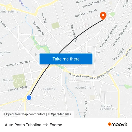 Auto Posto Tubalina to Esamc map