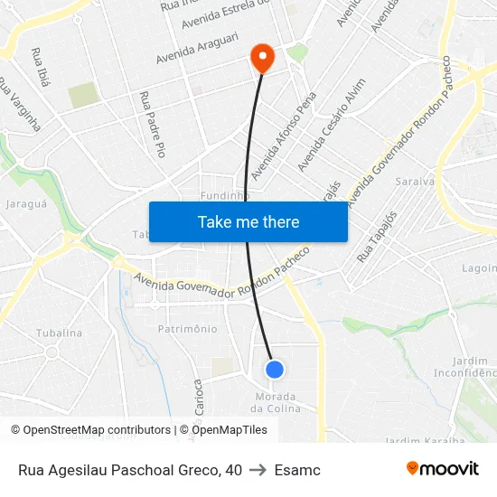 Rua Agesilau Paschoal Greco, 40 to Esamc map
