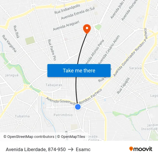 Avenida Liberdade, 874-950 to Esamc map