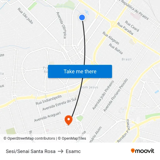 Sesi/Senai Santa Rosa to Esamc map