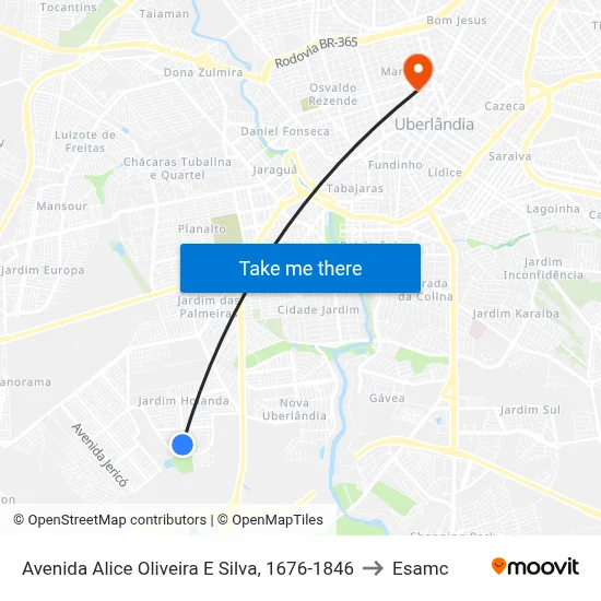 Avenida Alice Oliveira E Silva, 1676-1846 to Esamc map