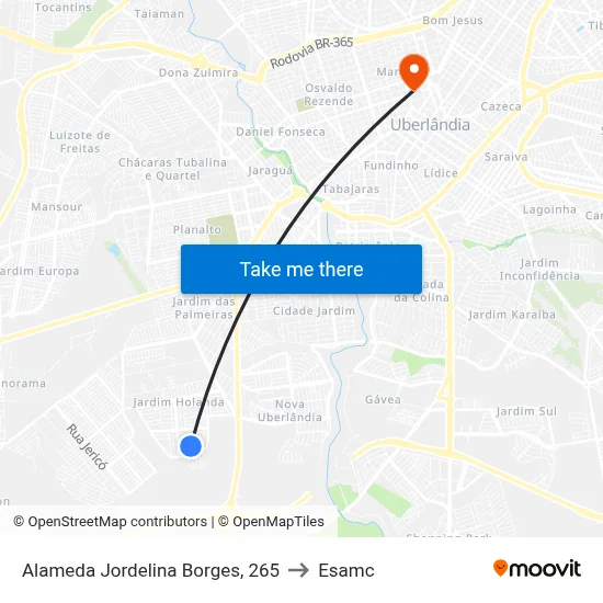 Alameda Jordelina Borges, 265 to Esamc map