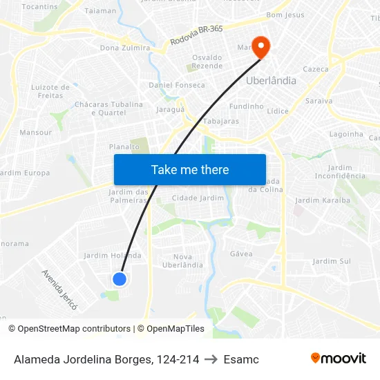 Alameda Jordelina Borges, 124-214 to Esamc map