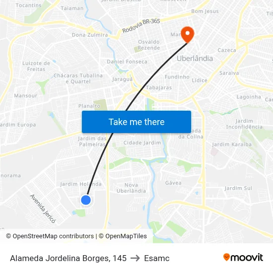 Alameda Jordelina Borges, 145 to Esamc map