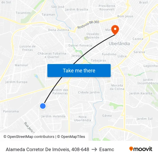 Alameda Corretor De Imóveis, 408-648 to Esamc map