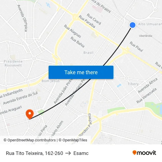 Rua Tito Teixeira, 162-260 to Esamc map