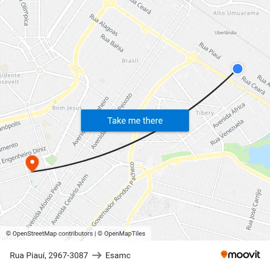 Rua Piauí, 2967-3087 to Esamc map