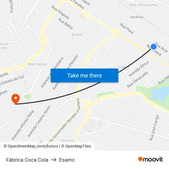 Fábrica Coca Cola to Esamc map