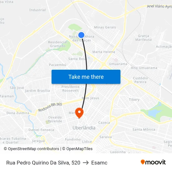 Rua Pedro Quirino Da Silva, 520 to Esamc map