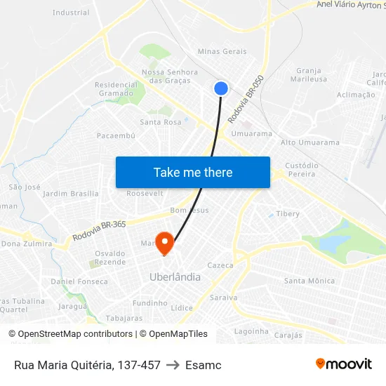 Rua Maria Quitéria, 137-457 to Esamc map