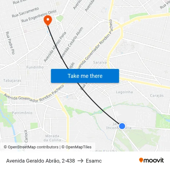 Avenida Geraldo Abrão, 2-438 to Esamc map