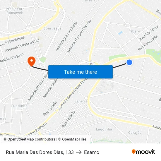 Rua Maria Das Dores Dias, 133 to Esamc map