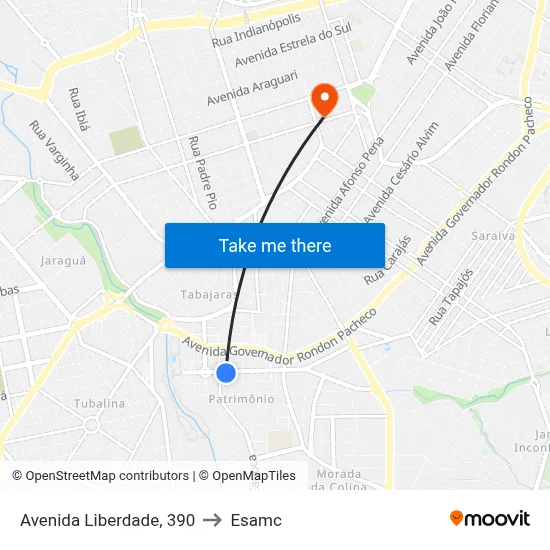Avenida Liberdade, 390 to Esamc map