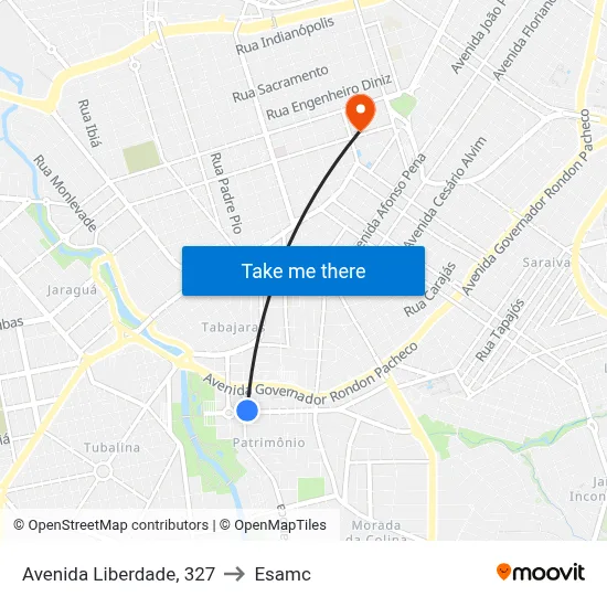 Avenida Liberdade, 327 to Esamc map