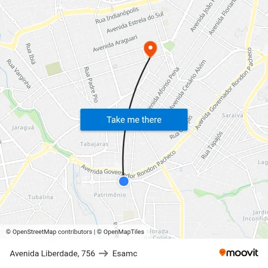 Avenida Liberdade, 756 to Esamc map