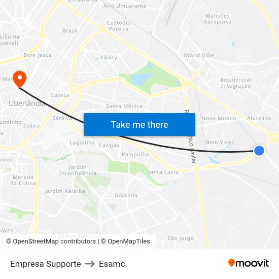 Empresa Supporte to Esamc map
