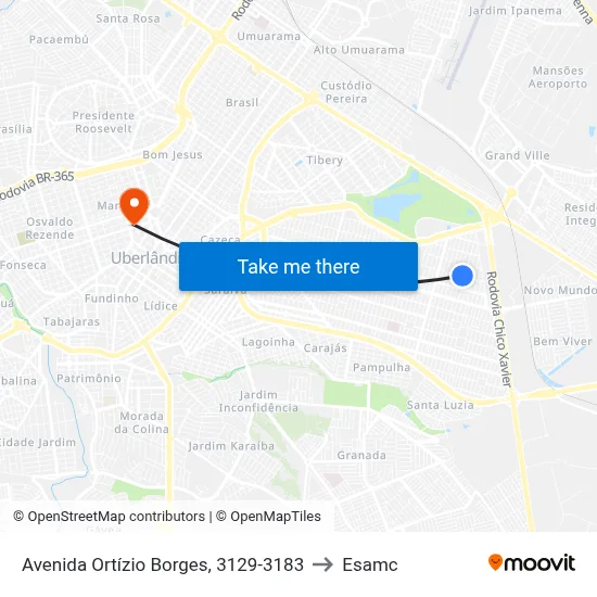 Avenida Ortízio Borges, 3129-3183 to Esamc map