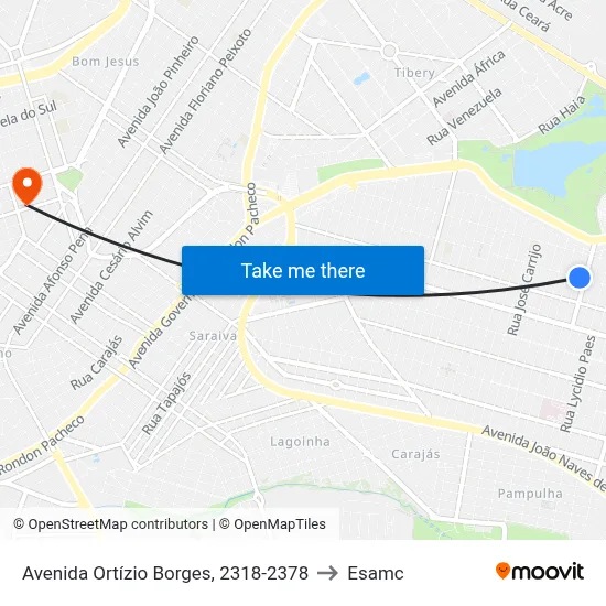 Avenida Ortízio Borges, 2318-2378 to Esamc map