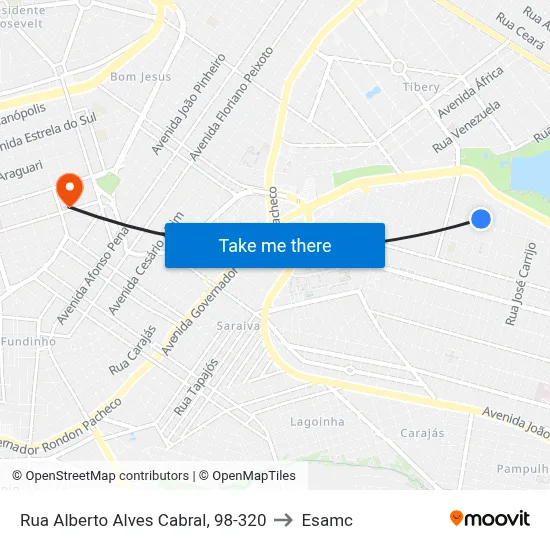Rua Alberto Alves Cabral, 98-320 to Esamc map