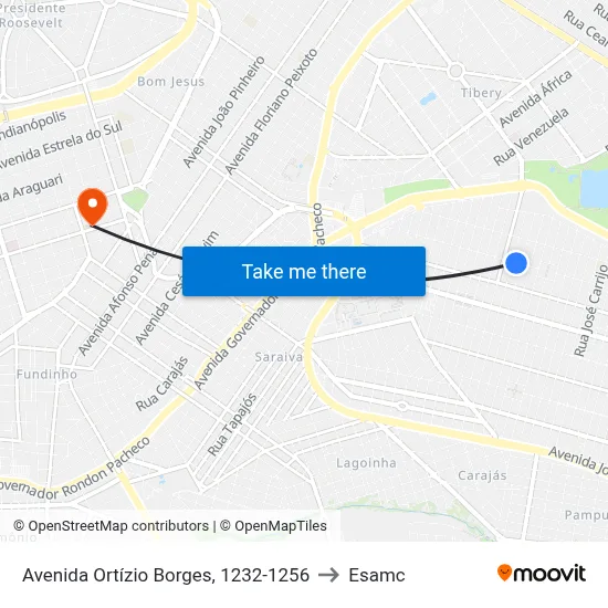 Avenida Ortízio Borges, 1232-1256 to Esamc map