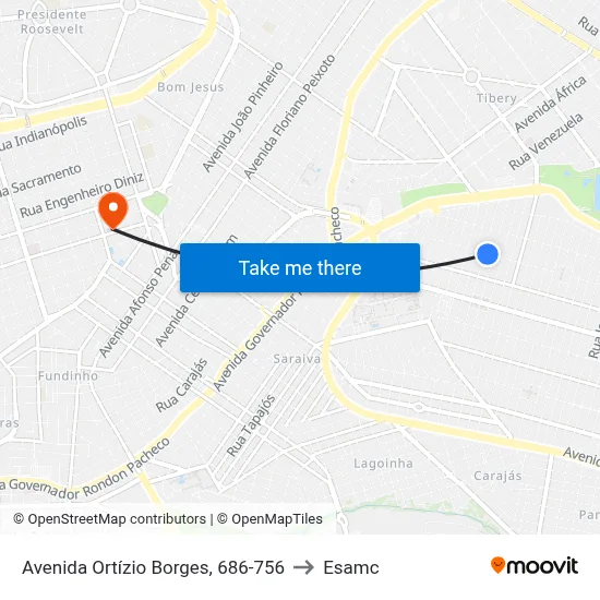 Avenida Ortízio Borges, 686-756 to Esamc map