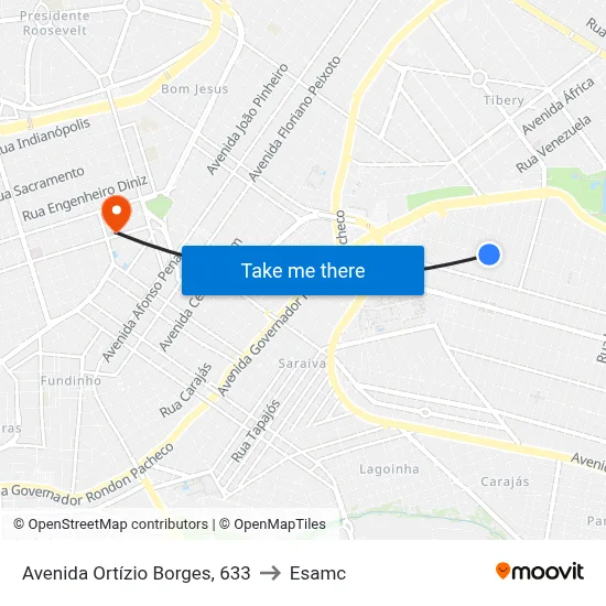Avenida Ortízio Borges, 633 to Esamc map