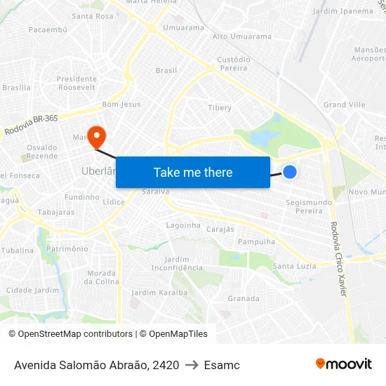 Avenida Salomão Abraão, 2420 to Esamc map