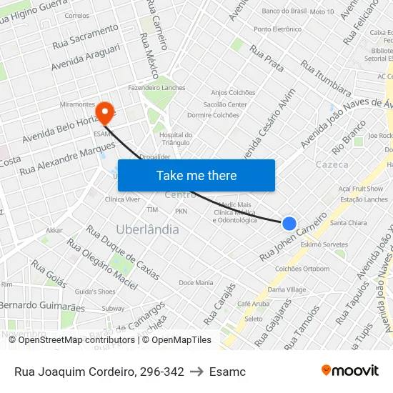 Rua Joaquim Cordeiro, 296-342 to Esamc map
