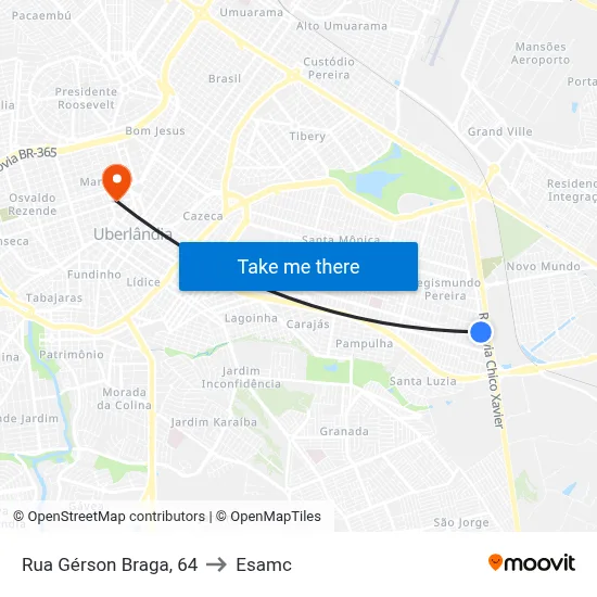 Rua Gérson Braga, 64 to Esamc map