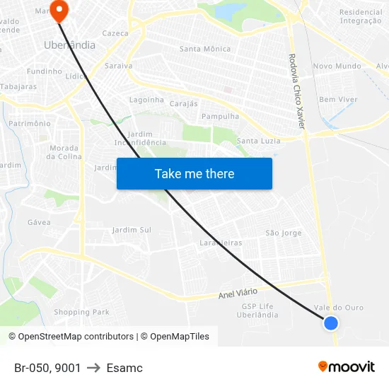 Br-050, 9001 to Esamc map
