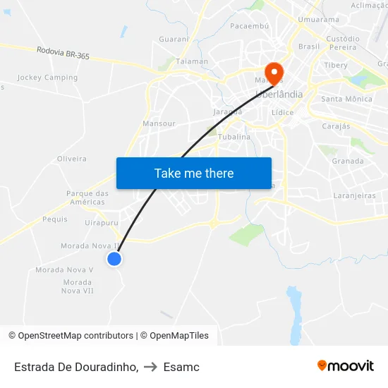 Estrada De Douradinho, to Esamc map