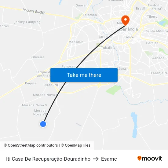Iti Casa De Recuperação-Douradinho to Esamc map