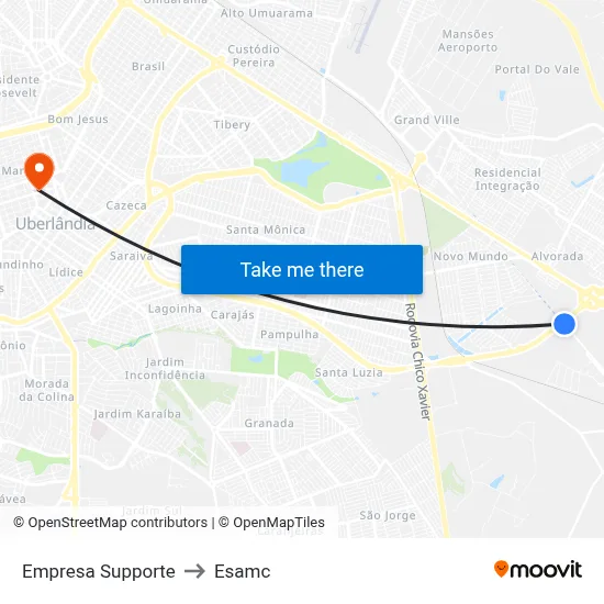 Empresa Supporte to Esamc map