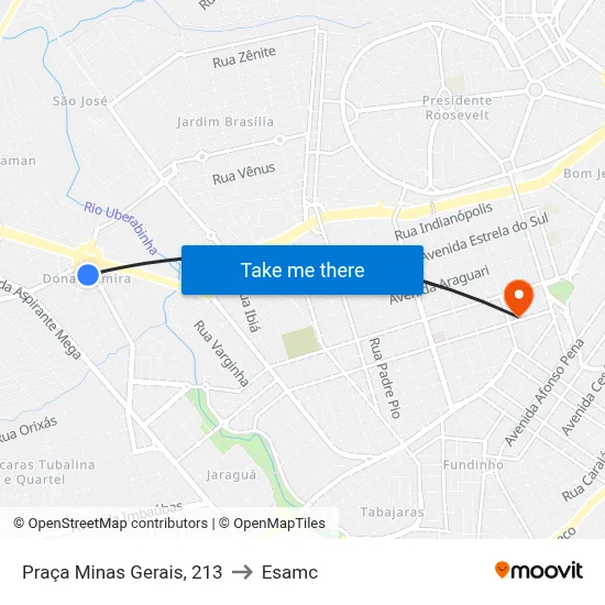 Praça Minas Gerais, 213 to Esamc map