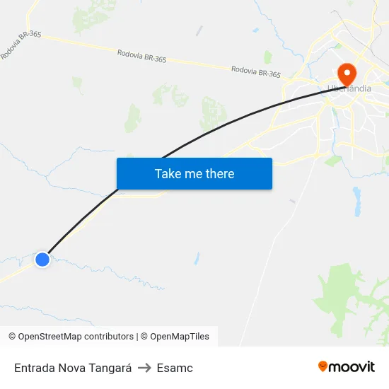 Entrada Nova Tangará to Esamc map