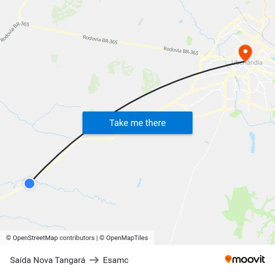Saída Nova Tangará to Esamc map