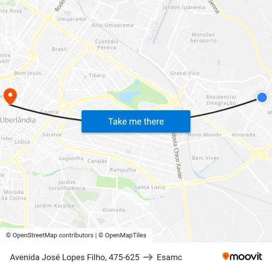 Avenida José Lopes Filho, 475-625 to Esamc map