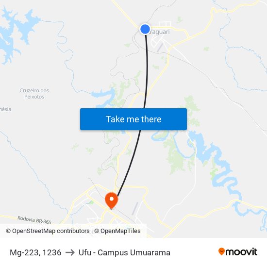 Mg-223, 1236 to Ufu - Campus Umuarama map