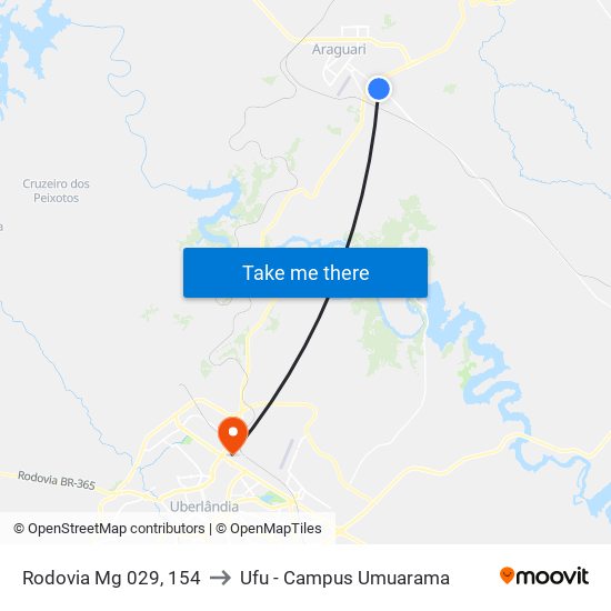 Rodovia Mg 029, 154 to Ufu - Campus Umuarama map