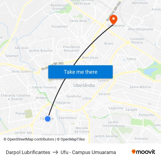 Darpol Lubrificantes to Ufu - Campus Umuarama map