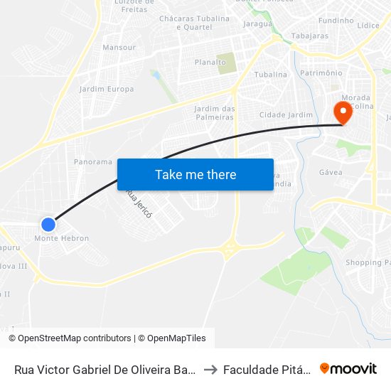 Rua Victor Gabriel De Oliveira Batista, 228 to Faculdade Pitágoras map