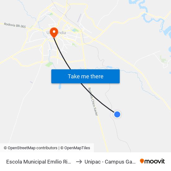 Escola Municipal Emílio Ribas to Unipac - Campus Gama map