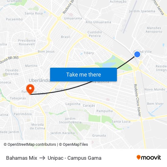 Bahamas Mix to Unipac - Campus Gama map